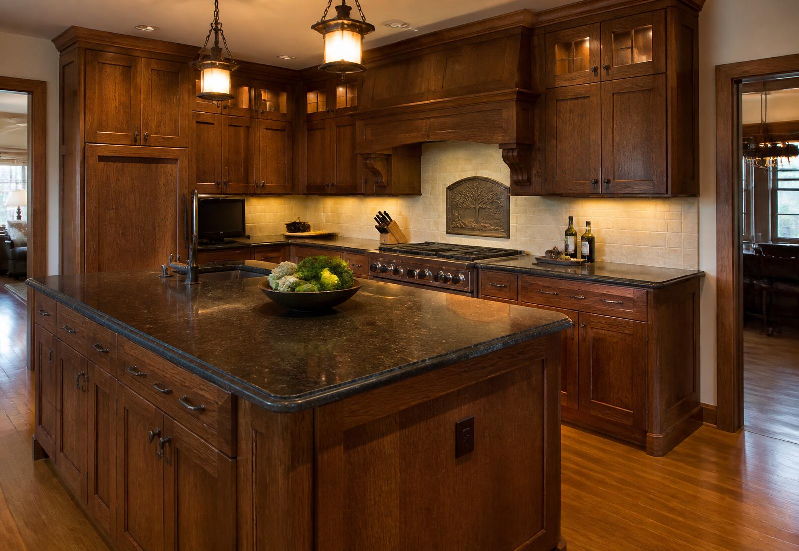 Quarter-sawn oak custom kitchen built by BC Woodworking